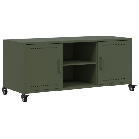 vidaXL TV-Schrank Olivgrün 100,5x39x43,5 cm Kaltgewalzter Stahl