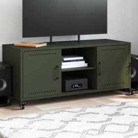 vidaXL TV-Schrank Olivgrün 100,5x39x43,5 cm Kaltgewalzter Stahl