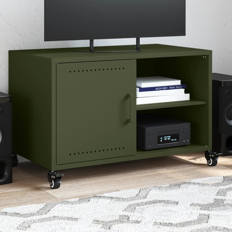 vidaXL TV-Schrank Olivgrün 68x39x43,5 cm Kaltgewalzter Stahl vidaXL TV-Schrank Olivgrün 68x39x43,5 cm Kaltgewalzter Stahl
