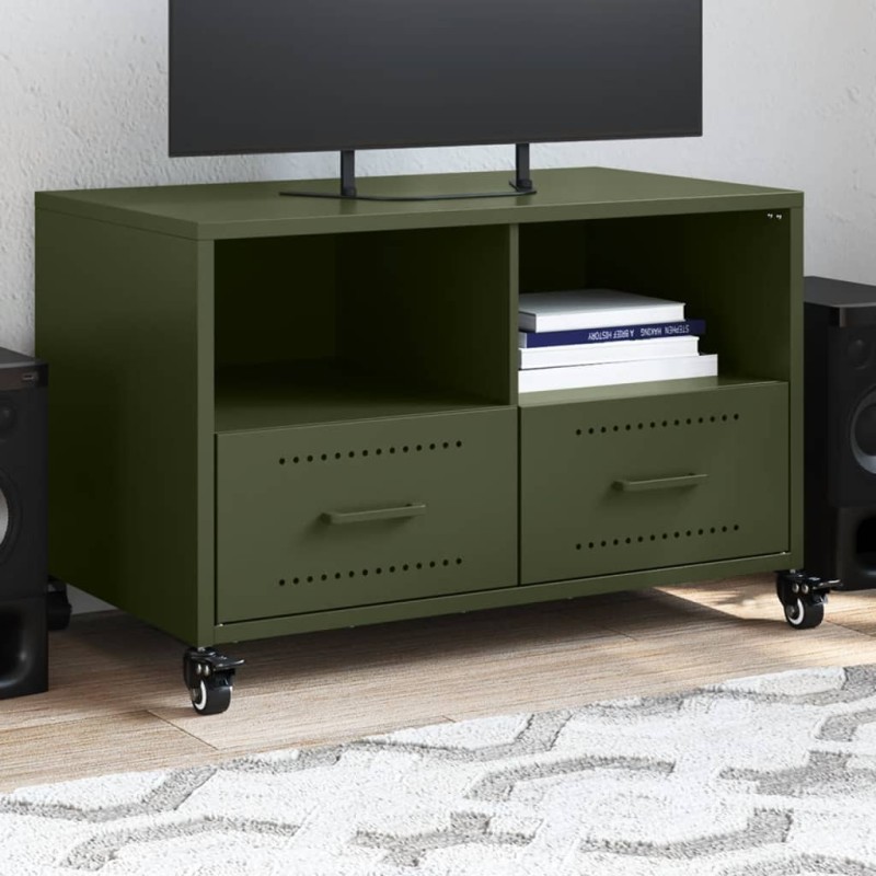 vidaXL TV-Schrank Olivgrün 68x39x43,5 cm Kaltgewalzter Stahl vidaXL TV-Schrank Olivgrün 68x39x43,5 cm Kaltgewalzter Stahl