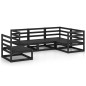 5-tlg. Garten-Lounge-Set Schwarz Massivholz Kiefer 5-tlg. Garten-Lounge-Set Schwarz Massivholz Kiefer