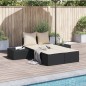 vidaXL Doppel-Sonnenliege mit Kissen Schwarz Poly Rattan vidaXL Doppel-Sonnenliege mit Kissen Schwarz Poly Rattan