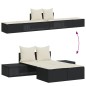 vidaXL Doppel-Sonnenliege mit Kissen Schwarz Poly Rattan vidaXL Doppel-Sonnenliege mit Kissen Schwarz Poly Rattan