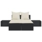 vidaXL Doppel-Sonnenliege mit Kissen Schwarz Poly Rattan vidaXL Doppel-Sonnenliege mit Kissen Schwarz Poly Rattan