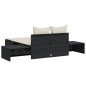 vidaXL Doppel-Sonnenliege mit Kissen Schwarz Poly Rattan vidaXL Doppel-Sonnenliege mit Kissen Schwarz Poly Rattan