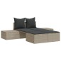 vidaXL Doppel-Sonnenliege mit Kissen Hellgrau Poly Rattan vidaXL Doppel-Sonnenliege mit Kissen Hellgrau Poly Rattan