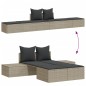 vidaXL Doppel-Sonnenliege mit Kissen Hellgrau Poly Rattan vidaXL Doppel-Sonnenliege mit Kissen Hellgrau Poly Rattan