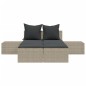 vidaXL Doppel-Sonnenliege mit Kissen Hellgrau Poly Rattan vidaXL Doppel-Sonnenliege mit Kissen Hellgrau Poly Rattan