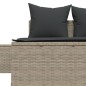 vidaXL Doppel-Sonnenliege mit Kissen Hellgrau Poly Rattan vidaXL Doppel-Sonnenliege mit Kissen Hellgrau Poly Rattan