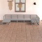 7-tlg. Garten-Lounge-Set Grau Kiefer Massivholz 7-tlg. Garten-Lounge-Set Grau Kiefer Massivholz