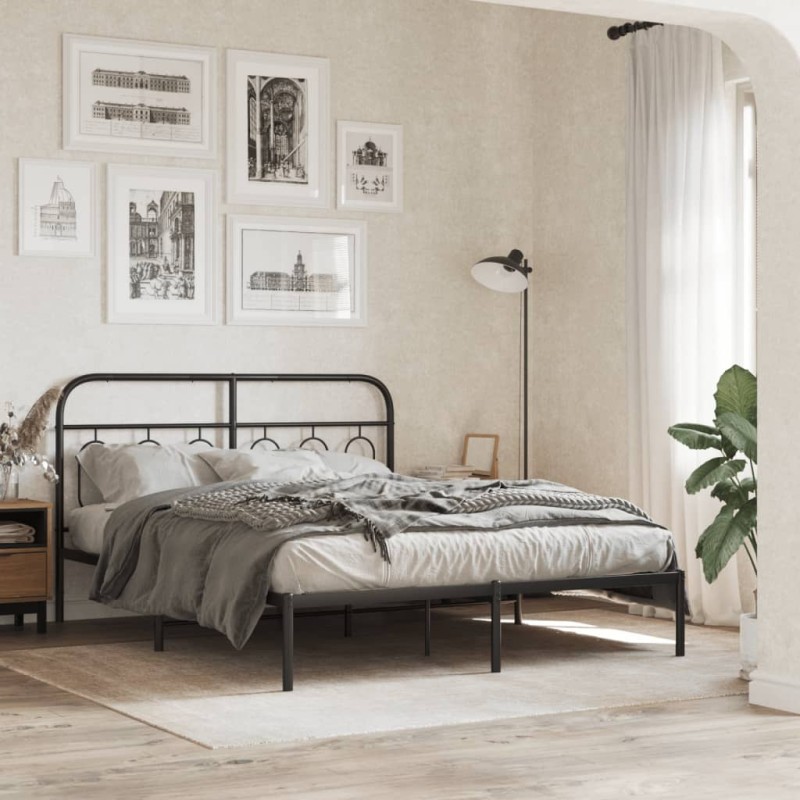 vidaXL Kopfteil Metall Schwarz 137 cm vidaXL Kopfteil Metall Schwarz 137 cm