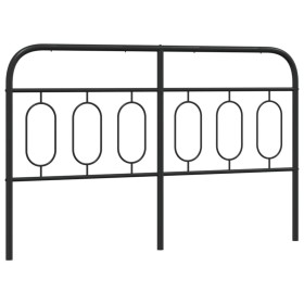 vidaXL Kopfteil Metall Schwarz 137 cm