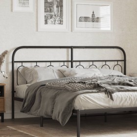 vidaXL Kopfteil Metall Schwarz 193 cm