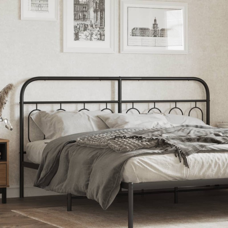 vidaXL Kopfteil Metall Schwarz 193 cm vidaXL Kopfteil Metall Schwarz 193 cm