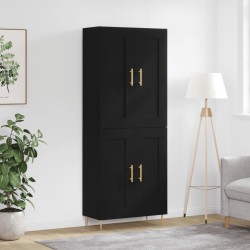 Highboard Schwarz 69,5x34x180 cm Holzwerkstoff