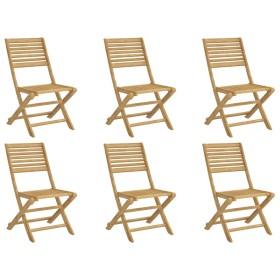 vidaXL Gartenstühle 6 Stk. Klappbar 48,5x61,5x87 cm Massivholz Akazie