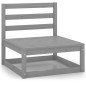 7-tlg. Garten-Lounge-Set Grau Kiefer Massivholz 7-tlg. Garten-Lounge-Set Grau Kiefer Massivholz