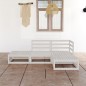 4-tlg. Garten-Lounge-Set Weiß Kiefer Massivholz 4-tlg. Garten-Lounge-Set Weiß Kiefer Massivholz