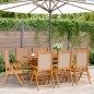 vidaXL Gartenstühle Verstellbar 8 Stk. Taupe Stoff und Massivholz vidaXL Gartenstühle Verstellbar 8 Stk. Taupe Stoff und Massivholz