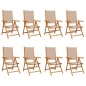 vidaXL Gartenstühle Verstellbar 8 Stk. Taupe Stoff und Massivholz vidaXL Gartenstühle Verstellbar 8 Stk. Taupe Stoff und Massivholz