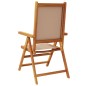 vidaXL Gartenstühle Verstellbar 8 Stk. Taupe Stoff und Massivholz vidaXL Gartenstühle Verstellbar 8 Stk. Taupe Stoff und Massivholz