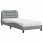 vidaXL Bett mit Matratze Hellgrau 90x200 cm Stoff vidaXL Bett mit Matratze Hellgrau 90x200 cm Stoff