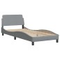 vidaXL Bett mit Matratze Hellgrau 90x200 cm Stoff vidaXL Bett mit Matratze Hellgrau 90x200 cm Stoff
