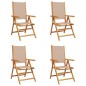 vidaXL Gartenstühle Verstellbar 4 Stk. Taupe Stoff und Massivholz vidaXL Gartenstühle Verstellbar 4 Stk. Taupe Stoff und Massivholz