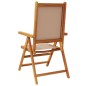 vidaXL Gartenstühle Verstellbar 4 Stk. Taupe Stoff und Massivholz vidaXL Gartenstühle Verstellbar 4 Stk. Taupe Stoff und Massivholz