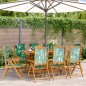 vidaXL Gartenstühle Verstellbar 8 Stk. Grün Stoff und Massivholz vidaXL Gartenstühle Verstellbar 8 Stk. Grün Stoff und Massivholz