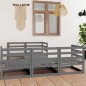 6-tlg. Garten-Lounge-Set Grau Kiefer Massivholz 6-tlg. Garten-Lounge-Set Grau Kiefer Massivholz