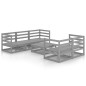 6-tlg. Garten-Lounge-Set Grau Kiefer Massivholz 6-tlg. Garten-Lounge-Set Grau Kiefer Massivholz