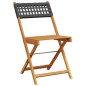 vidaXL 3-tlg. Bistro-Set Schwarz Poly Rattan und Massivholz vidaXL 3-tlg. Bistro-Set Schwarz Poly Rattan und Massivholz