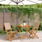 vidaXL 3-tlg. Bistro-Set Taupe Stoff und Massivholz vidaXL 3-tlg. Bistro-Set Taupe Stoff und Massivholz