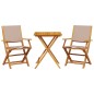 vidaXL 3-tlg. Bistro-Set Taupe Stoff und Massivholz vidaXL 3-tlg. Bistro-Set Taupe Stoff und Massivholz