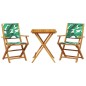 vidaXL 3-tlg. Bistro-Set Blattmuster Stoff und Massivholz vidaXL 3-tlg. Bistro-Set Blattmuster Stoff und Massivholz