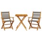 vidaXL 3-tlg. Bistro-Set Grau Polypropylen und Massivholz vidaXL 3-tlg. Bistro-Set Grau Polypropylen und Massivholz