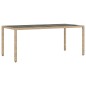 vidaXL 7-tlg. Garten-Essgruppe mit Kissen Beige Poly Rattan und Glas vidaXL 7-tlg. Garten-Essgruppe mit Kissen Beige Poly Rattan und Glas