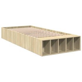 vidaXL Bettgestell Sonoma-Eiche 90x190 cm Holzwerkstoff