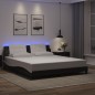 vidaXL Bettgestell mit LED Schwarz und Weiß 180x200 cm Kunstleder vidaXL Bettgestell mit LED Schwarz und Weiß 180x200 cm Kunstleder