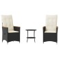 vidaXL 3-tlg. Bistro-Set mit Kissen Schwarz Poly Rattan vidaXL 3-tlg. Bistro-Set mit Kissen Schwarz Poly Rattan
