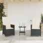 vidaXL 3-tlg. Bistro-Set mit Kissen Schwarz Poly Rattan vidaXL 3-tlg. Bistro-Set mit Kissen Schwarz Poly Rattan