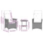 vidaXL 3-tlg. Bistro-Set mit Kissen Schwarz Poly Rattan vidaXL 3-tlg. Bistro-Set mit Kissen Schwarz Poly Rattan