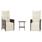 vidaXL 3-tlg. Bistro-Set mit Kissen Braun Poly Rattan vidaXL 3-tlg. Bistro-Set mit Kissen Braun Poly Rattan