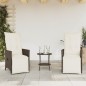 vidaXL 3-tlg. Bistro-Set mit Kissen Braun Poly Rattan vidaXL 3-tlg. Bistro-Set mit Kissen Braun Poly Rattan