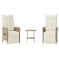 vidaXL 3-tlg. Bistro-Set mit Kissen Beige Poly Rattan vidaXL 3-tlg. Bistro-Set mit Kissen Beige Poly Rattan