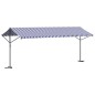 vidaXL Freistehende Markise Blau und Weiß 600x300 cm Stoff und Stahl vidaXL Freistehende Markise Blau und Weiß 600x300 cm Stoff und Stahl