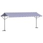 vidaXL Freistehende Markise Blau und Weiß 600x300 cm Stoff und Stahl vidaXL Freistehende Markise Blau und Weiß 600x300 cm Stoff und Stahl