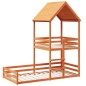 vidaXL Etagenbett mit Dach Wachsbraun 80x200 cm Massivholz Kiefer vidaXL Etagenbett mit Dach Wachsbraun 80x200 cm Massivholz Kiefer