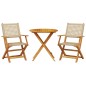 vidaXL 3-tlg. Bistro-Set Beige Poly Rattan und Massivholz vidaXL 3-tlg. Bistro-Set Beige Poly Rattan und Massivholz